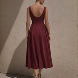 Natasha Midi Dress Wine back