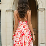 Nova Maxi Dress Red Print Back
