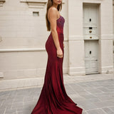 Odette Strapless Corset Gown - Ruby