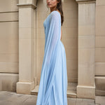 Ondina Mesh Maxi Dress Blue Side