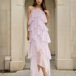 Ophelia Ruffle Maxi Dress Lilac Front
