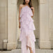 Ophelia Ruffle Maxi Dress Lilac Front