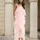 Ophelia Ruffle Maxi Dress Pink Front