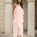 Ophelia Ruffle Maxi Dress Pink Front