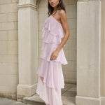 Ophelia Ruffle Maxi Dress Lilac Side