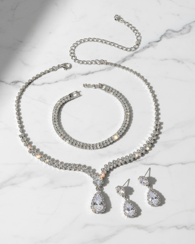 Orbit 3 Piece Jewellery Set Silver