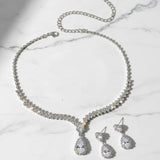 orbit silver necklace earrings