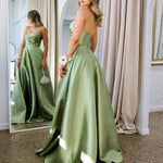 Paola Strapless Gown - Pistachio