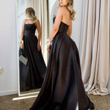 Paola Strapless Gown - Black