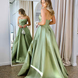 Paola Strapless Gown - Pistachio