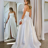 Paola Strapless Gown - White