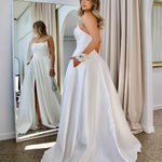 Paola Strapless Gown - White