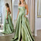 Paola Strapless Gown - Pistachio