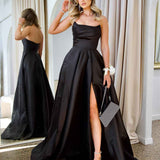 Paola Strapless Gown - Black