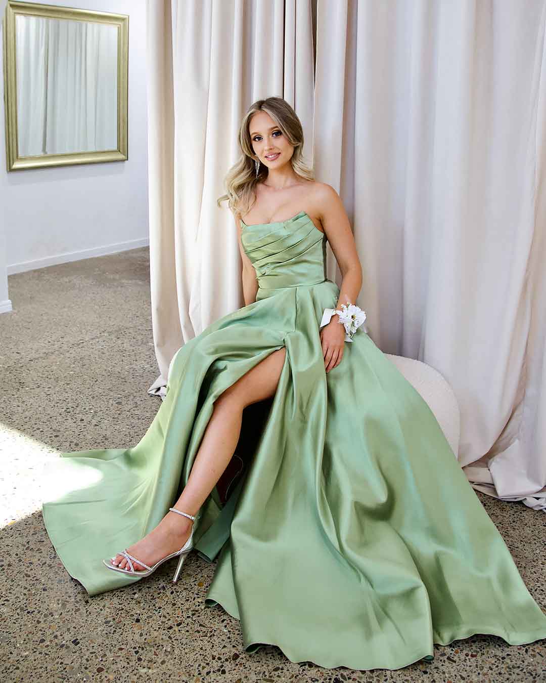 pistachio prom dress LONG PISTACHIO GREEN DRESS