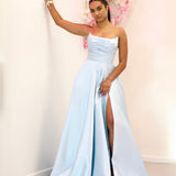 Paola Strapless Gown - Light Blue