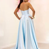 Paola Strapless Gown - Light Blue