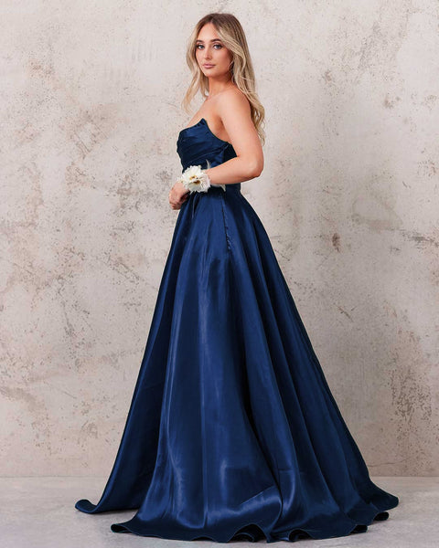 Paola Strapless Gown - Navy Paola Strapless Gown - Navy