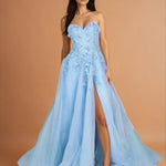 Paula Corset Tulle Ball Gown Pastel Blue Front