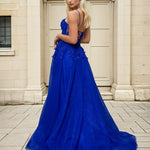 Paula Corset Tulle Ball Gown Cobalt Back