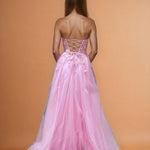 Paula Corset Tulle Ball Gown Soft Pink Back