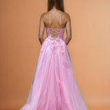 Paula Corset Tulle Ball Gown Soft Pink Back