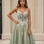 Persephone Floral Tulle Formal Gown - Sage Front