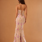 Phoebe Floral Corset Gown Nude Back