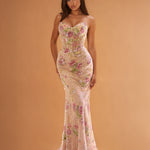 Phoebe Floral Corset Gown Nude Front