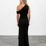 Pilar One Shoulder Maxi Dress Black back