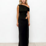 Pilar One Shoulder Maxi Dress Black front
