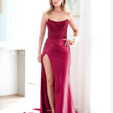 Pixie Corset Lace Gown - Wine