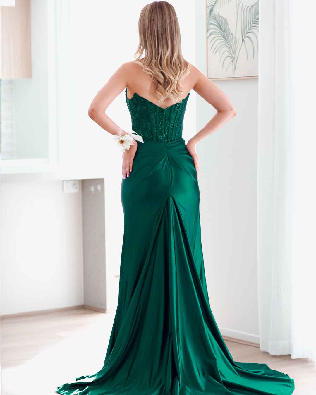 Pixie Corset Lace Gown - Emerald