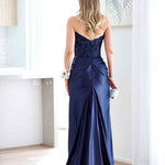 Pixie Corset Lace Gown - Navy