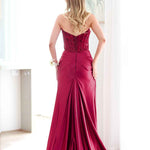 Pixie Corset Lace Gown - Wine