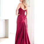 Pixie Corset Lace Gown - Wine