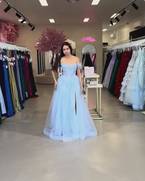 Liliane Embroidered Corset Tulle Gown Lilac Video