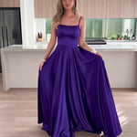 Zahara Satin Gown - Purple