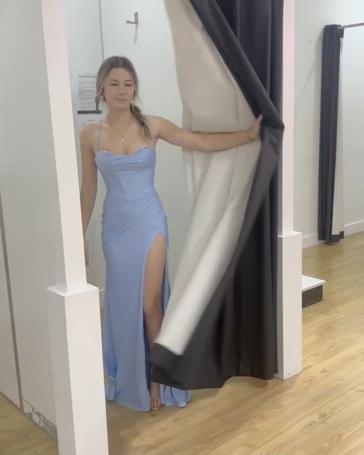 Darlia Corset Gown - Pale Blue Video