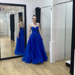 Paula Corset Tulle Ball Gown - Cobalt Video