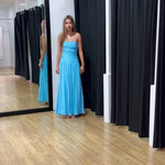 Leonie Strapless Maxi Dress - Blue - Video 