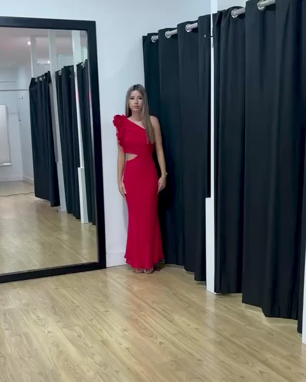 Cassia Maxi Dress - Red - Video