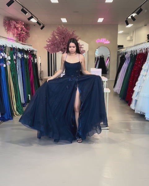 Patrice Corset Tulle Gown Navy Video