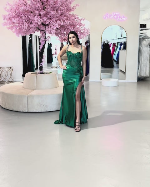 Morgana Corset Gown Emerald Video