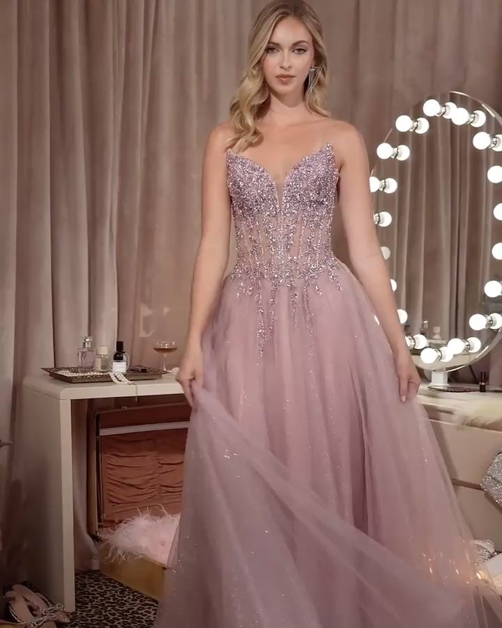 Rosalia Tulle Ball Gown  Mauve Video