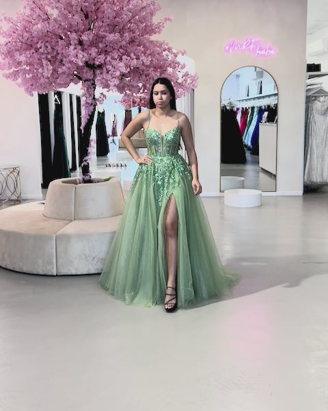 Iris Corset Gown Sage Video