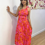 Siena Floral Maxi Dress - Hot Print