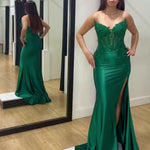 Sasha Strapless Corset Formal Gown - Emerald Video