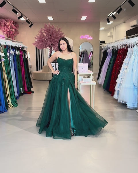 Patrice Corset Tulle Gown Emerald Video