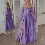 Savannah Off Shoulder Corset Gown - Purple